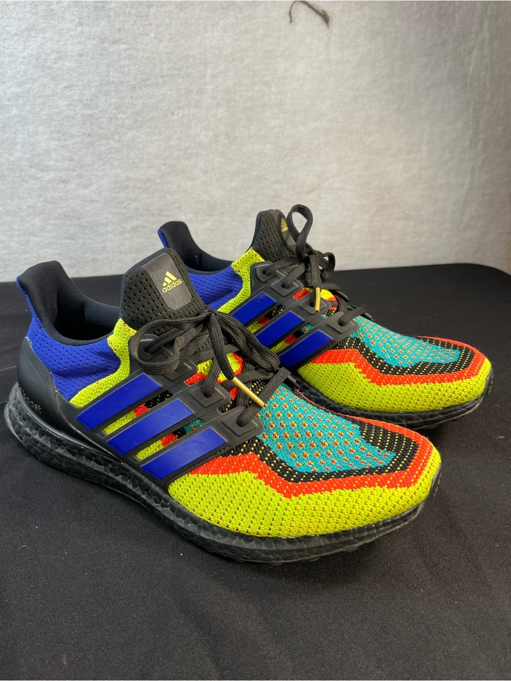 adidas Men’s Multicolor Knit Running Sneakers - Yellow, Blue, Red, Teal